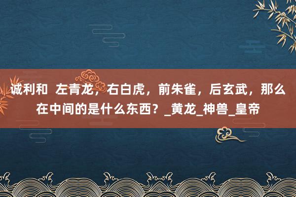 诚利和  左青龙，右白虎，前朱雀，后玄武，那么在中间的是什么东西？_黄龙_神兽_皇帝